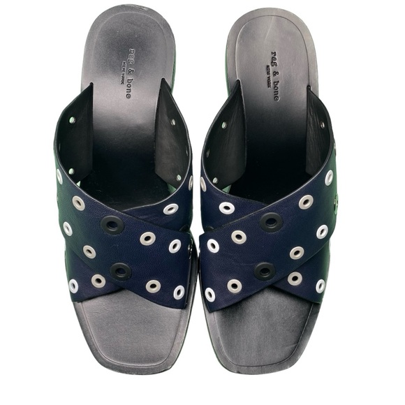 Rag & Bone Paige Sandals NEW Blue Black Sz 8 - Picture 7 of 16